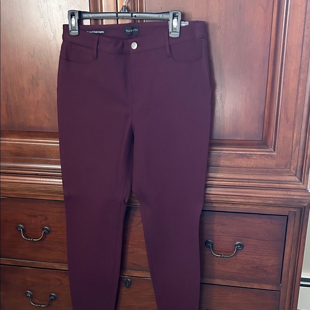 Talbots Deep Red Burgundy SoHo 5 -Pocket Jeggings/8P/NWT